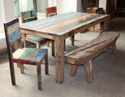 Gartentisch aus Fischerbootholz - Div. Accessoires & Möbel